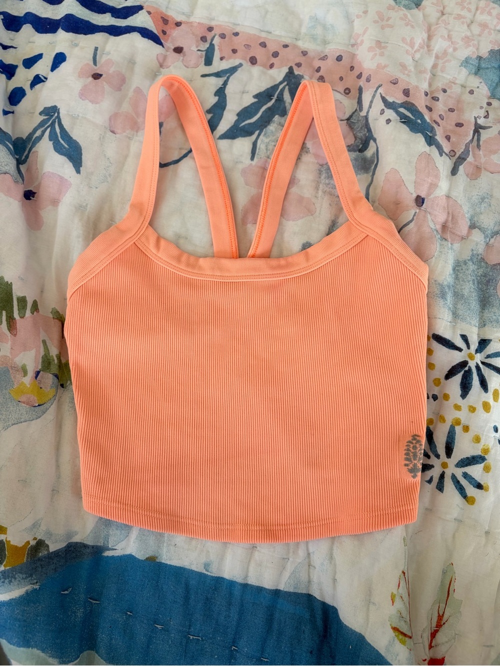 FP Movement Peach Ribbed Tank Top - Kids Bottoms